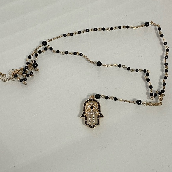 Jewelry - Hamsa long beaded necklace
